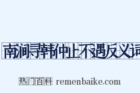 南涧寻韩仲止不遇反义词是什么意思的图片